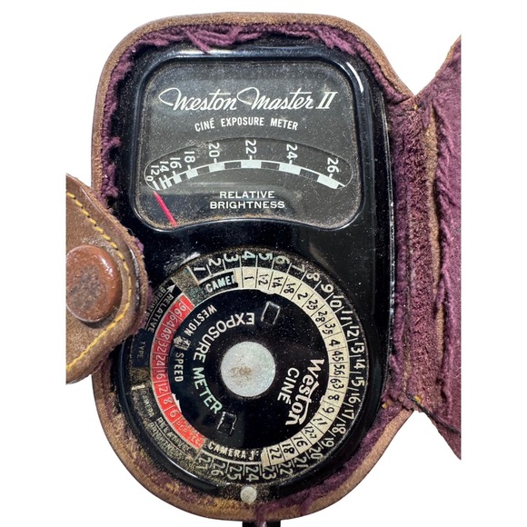 Vintage Weston Master II Cine Exposure Light Meter Model 736 With Leather Case